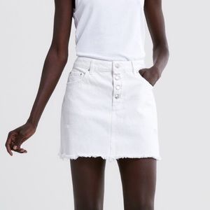 Zara white denim skirt